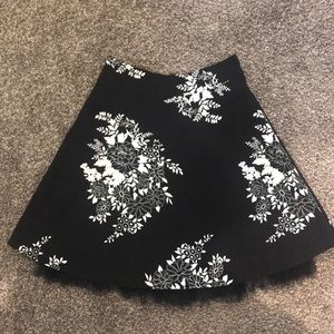 Black skirt with white flowers-XS
